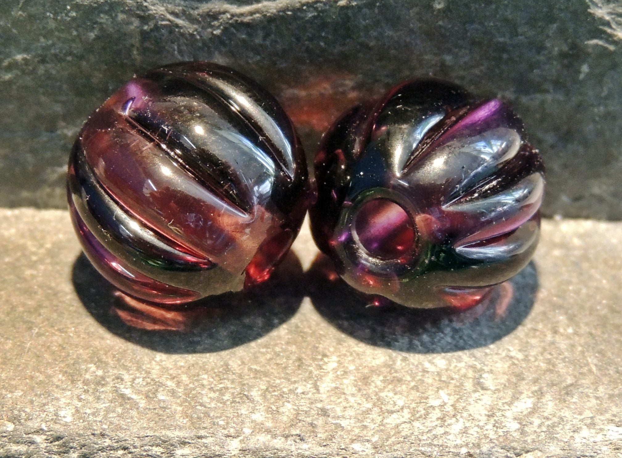 Glasperle Einfarbig Melone